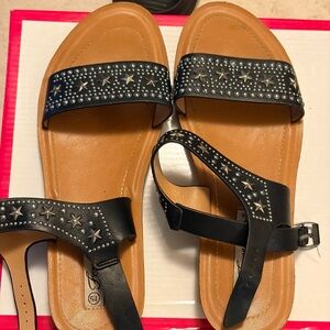 Black Studded Sandals